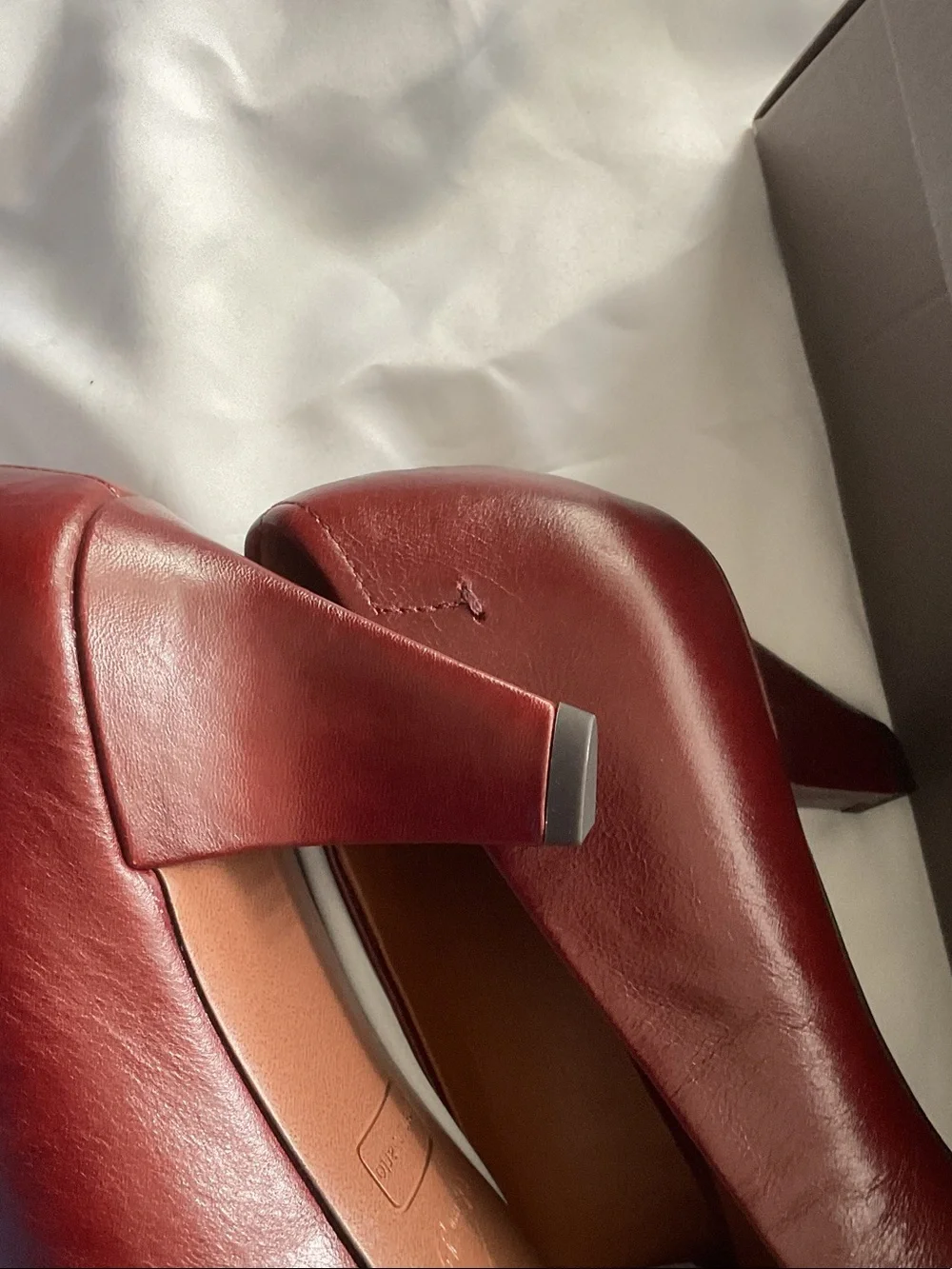 Franco Sarto Burgundy Pointed-Toe Leather Flats
